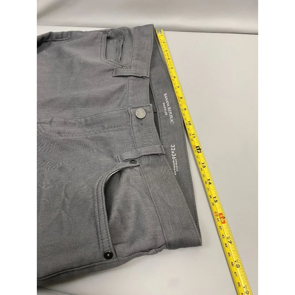 Banana Republic Mens Pants size 32 Gray Athletic Tapered Fit Business Casual‎